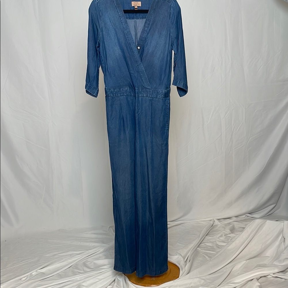 Kachel for Anthropologie Blue Denim jumpsuit